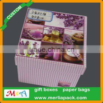 Handmade Hand Painted Cute Candle Box Paper Mache Trinket Floral Boxes