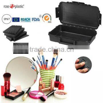 Plastic hard cosmetics brushes case with cubed convoluted foam IP67 waterproof RC-PS 195 L