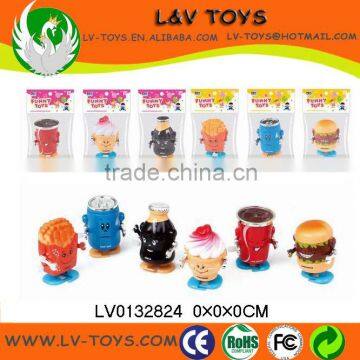 New design mini wind up plastic food toy for kids