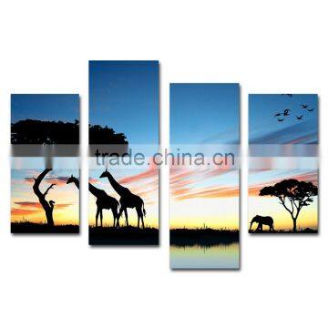 Giraffe African grasslands waterproof canvas art print