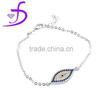 925 silver micro pave setting jewelry evil eye bracelet