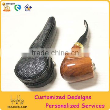 Customized leather high quality tobacoo pipe protective carrying case