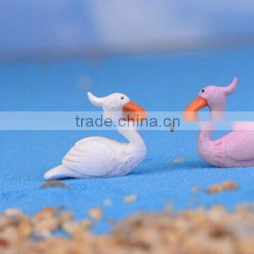 White and Pink Colorful Cute Little bird charm Miniature craft custom beach wholesale resin figurines