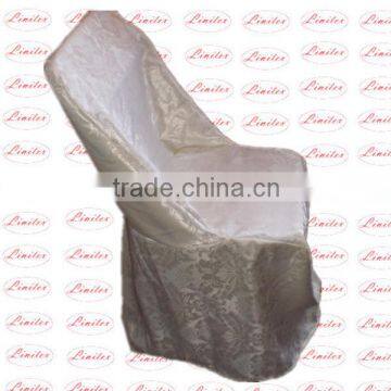 Polyester jacquard floral pattern folding chair cover for banquet wedding hotel outdoor use