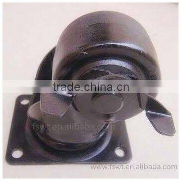 300kg Brake Adjustable Caster, Low Profile Industrial Industrial Rubber Caster Wheel