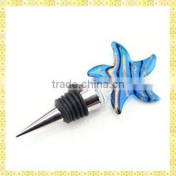 Personalized Starfish Crystal Glass Wine Stoppers For Business Cooperation Souvenirs