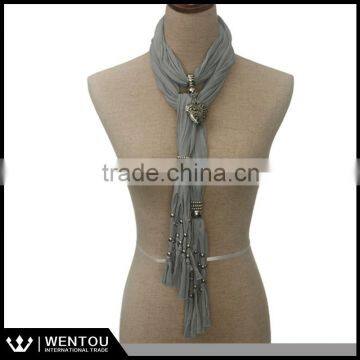 Wholesale high quality with manufacture price solid viscose white scarf wholesaler jewelry