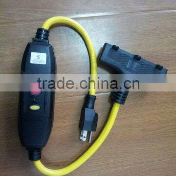 GFCI extension plug and socket with 3-way plug /socket/ul listed power cable