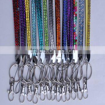 Promotiom sublimation fashion wristlet rhinestone iphone lanyard with keychain