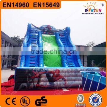 giant spiderman free fall inflatable slide for adult