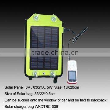 5W waterproof portable car solar charger for mobile phone