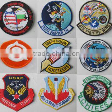 custom military iron on patches/ embroidery sport team logo patches