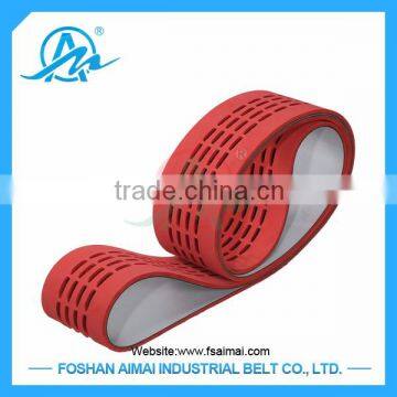 Hole processing timing belt with Red rubber