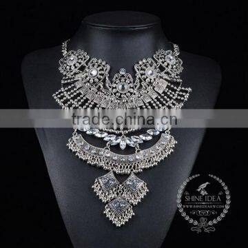 high quality vintage rhinestone chunky statement necklace tin alloy fashion women pendant necklace 6390097