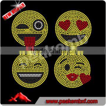 New Trend Custom Transfers Emojis Iron-on Rhinestone Designs for Clothing