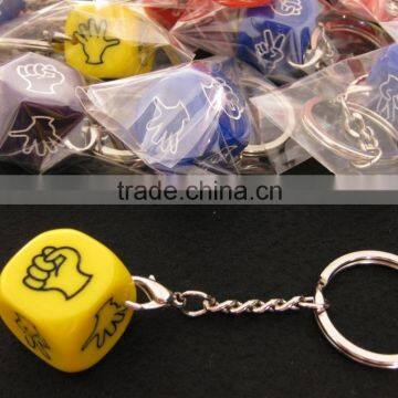 6 sides dice acrylic colorful keychain dices