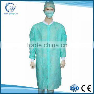 Bacteria free disposable unisex lab coats green paper lab coat