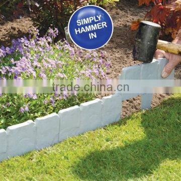 10 Pack Dark Grey Cobbled Stone Effect Plastic Garden Lawn Edging