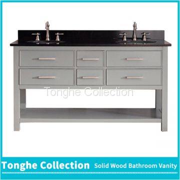 Black Granite Top Deluxe Grey Bathroom Vanity Set