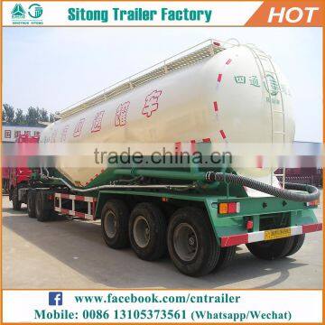 Tri-axle v type 60 cbm dry bulk transport semi trailer cement carrier semi tanker trailers