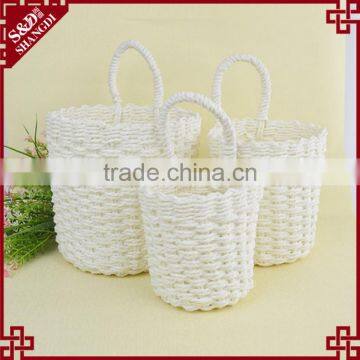 Wholesale Single Handle Design White Gift or Home Decorative Baskets