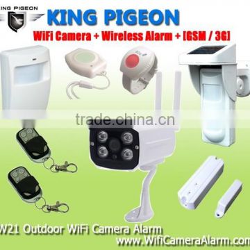 Outdoor WiFi Camera Alarm supports 64 wireless Detectors