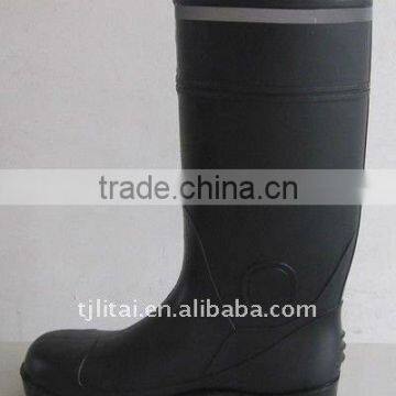 Black Safety Boots With Reflective Strip photo-2