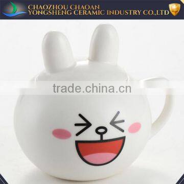 Cute animail shape ceramic mug with handle for selling