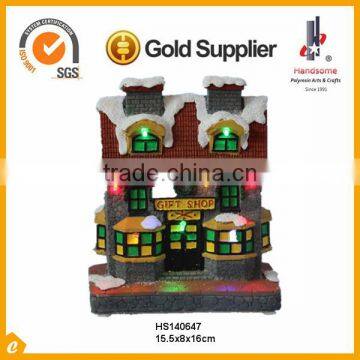 Small Inch Led Decoration Resin Christmas Village Houses photo-5