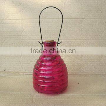 3 Sizes Colored Glass Wasp Trap Hanging Glass Bee Catcher, Glass Pest Catcher photo-4