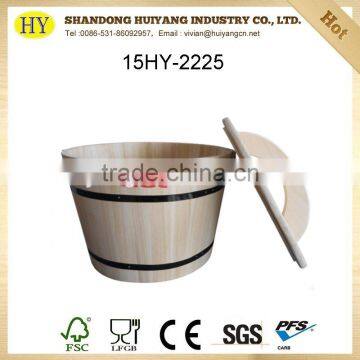 Custom Natural Wooden Rice Bucket Wholesale photo-2