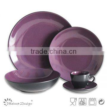 Bicolor Pink 16pcs Dinnerware Set Fashion Round Solid Color photo-6