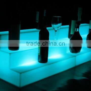 HDPE plastic color changing 3 level big Light up portable led wine rack