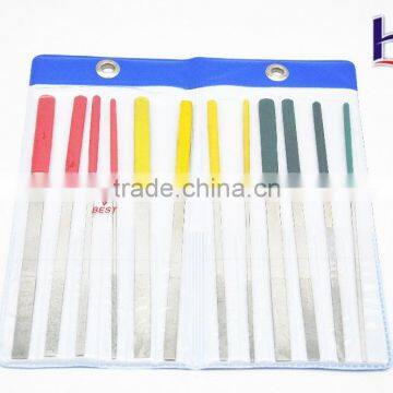 12pcs/set Electroplated diamond needle file sets with flat shape