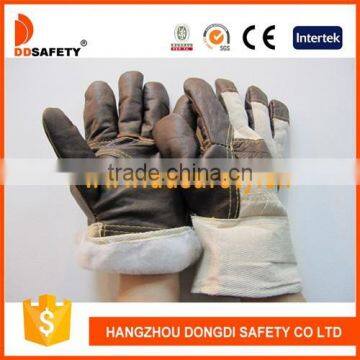 DDSAFETY Hot Sale Furniture Leather Work Gloves Brown Furniture Gloves