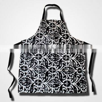 Apron Factory Supplier Kitchen Black Custom Design Printed 100 Cotton Canvas BBQ Apron