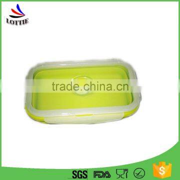 2016 Best Selling Eco-friendly Colorful Lunch Box Set Silicone Folding Lunch Box With Customized Logo photo-2