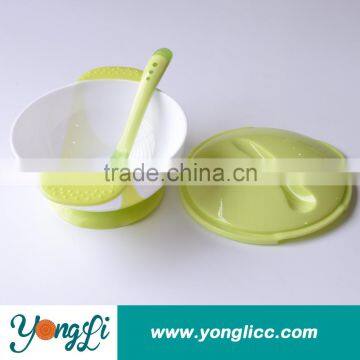 Funny Baby Product Suction Bowls,Silicone Plastic Baby Feeding Plate with Spoon