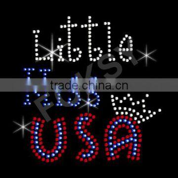 shining little miss usa crown iron on rhinestone motif for evening dresses - FOKSY