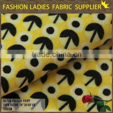 Fashionable Design Print Pattern for Ladies Wear Reactive Rayon Challis 100% Spun Rayon Printed Fabric photo-2
