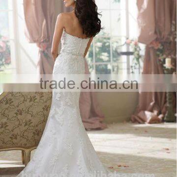 Sexy White Lace Satin Sleeveless Mermaid Bridesmaid Garment photo-2