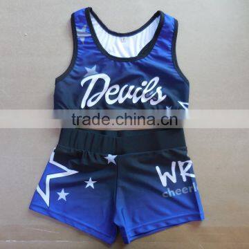 Hot Selling Cheerleading Uniforms, Custom Made Cheerleading Bras and Shorts