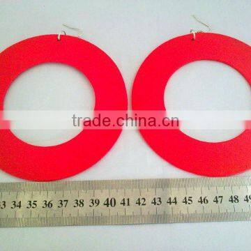 hot sale neon hollow out wood earrings, new trendy glitter wood hoop earring, fashion color wood jewelry