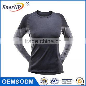 Fashion Apparel Woman 100% Merino Wool Antibacterial Long Sleeve T-shirt Thermal Cloth photo-5