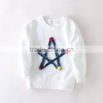 S33023W Girls Spring Winter Cute Children Clothing Cartoon Stars Kids Sweatshirts photo-3