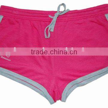 women's red sport short pants with logo