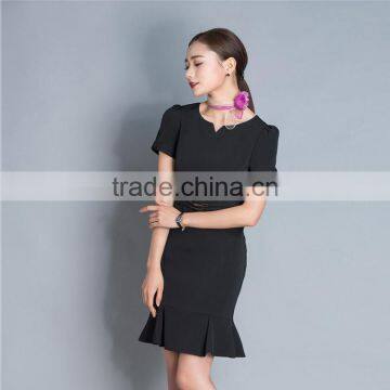 OEM Summer Pencil Elegant Airline Stewardess Uniform Fish Tail Career Dress photo-2