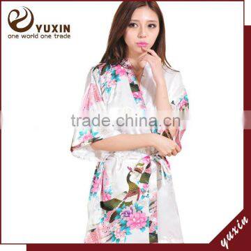 Satin Robe Custom made women robe Long Nightgown RS1-0013