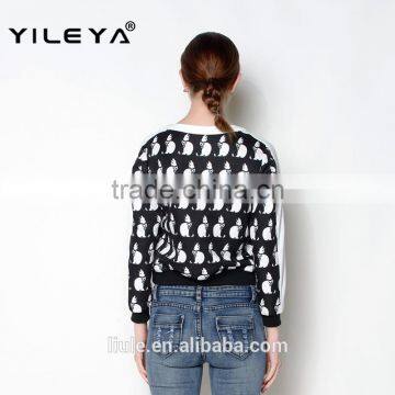 Latest Autumn Casual Digital Printed OEM Women Latest Fashion Blouse Design photo-5