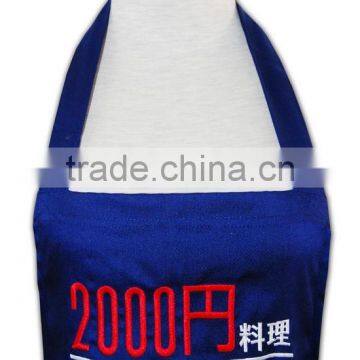 100% Cotton Canvas Apron Bule Printing Design Kitchen Cooking Bib Apron photo-6